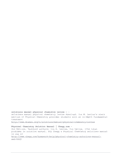 Levine physical chemistry 5th solutions manual