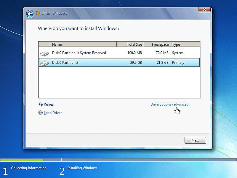 Install windows no cd drive