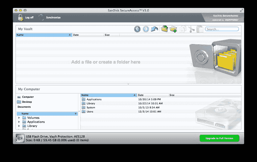 How to open sandisk secure access vault