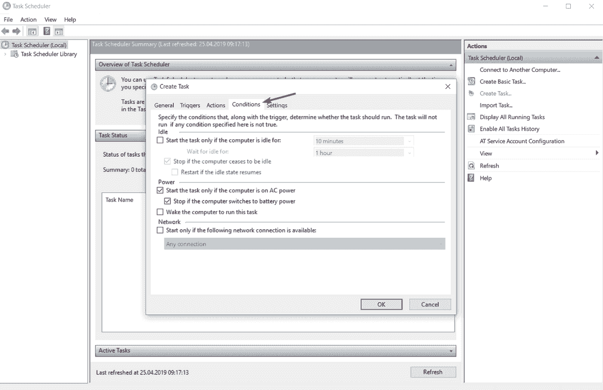 Windows task scheduler multiple actions
