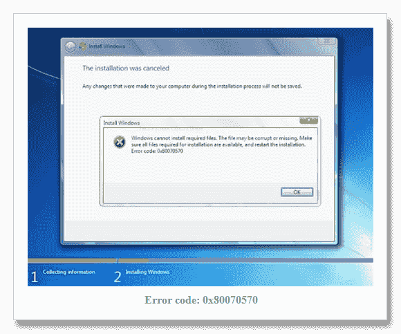 Cannot install windows 7