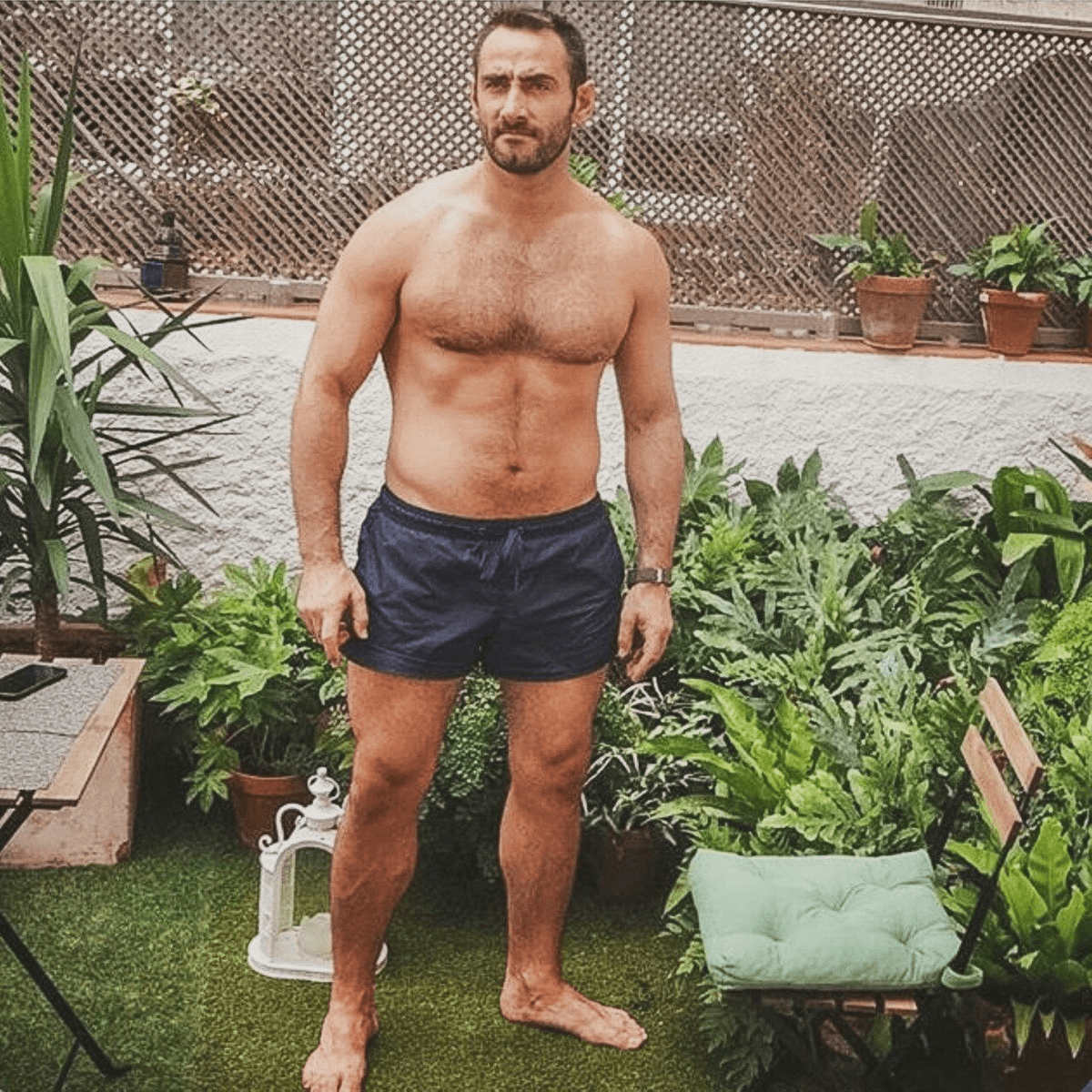 Naked gay men outdoors