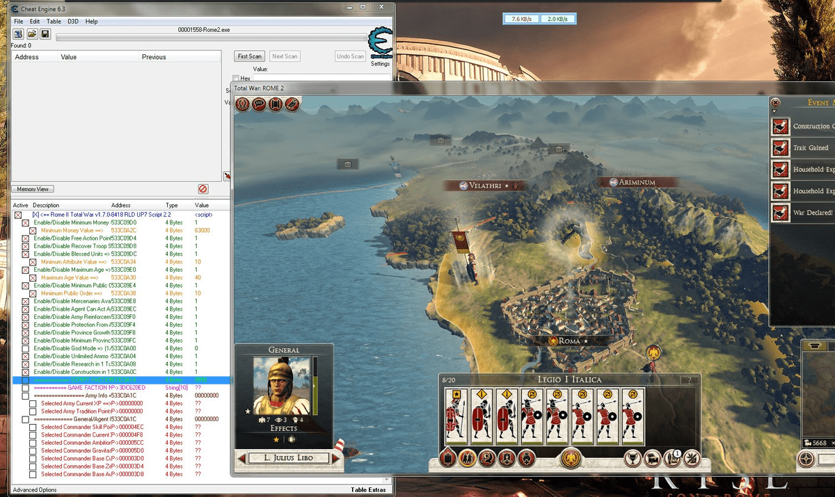Rome total war cheats pc