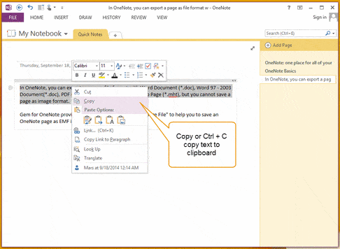 Security Features Onnote Onenote copy text from picture