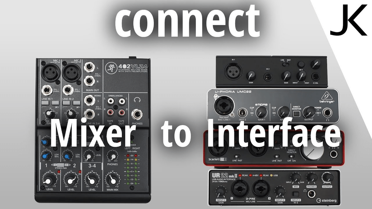 Connecting audio interface to mixer