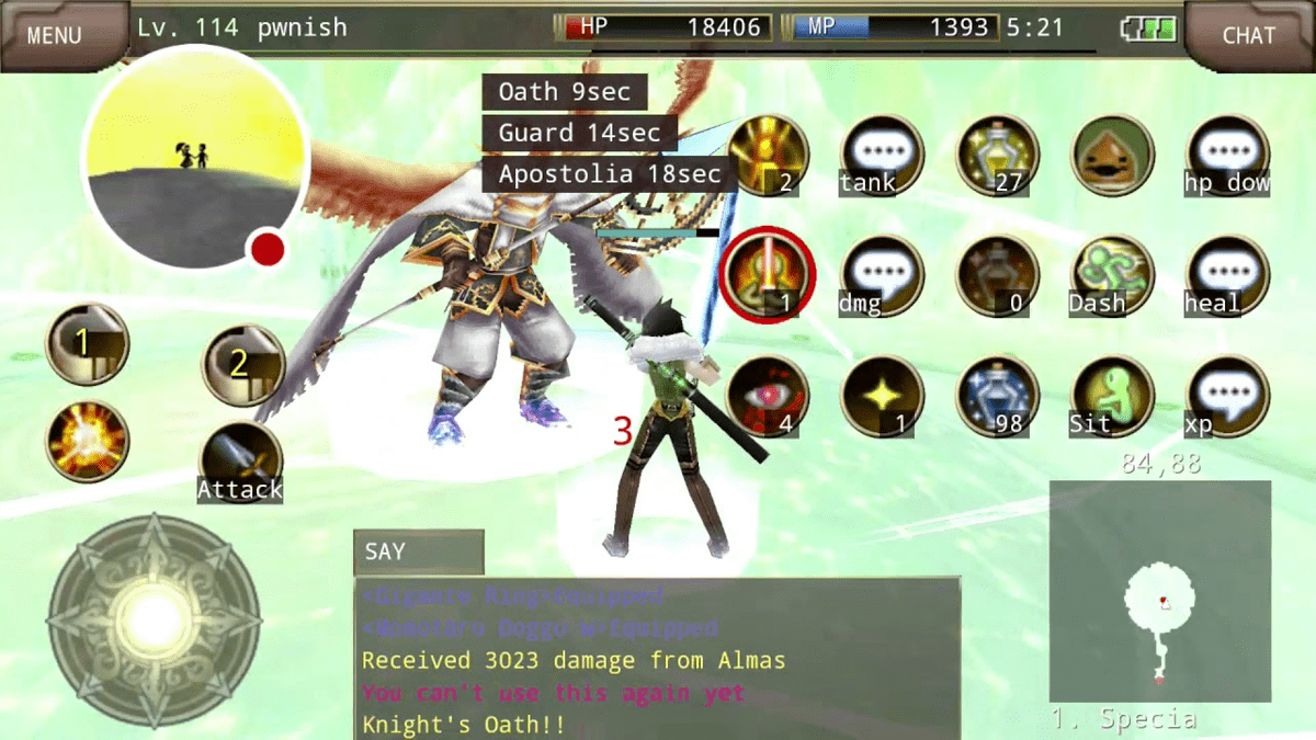 Iruna online special equipment slot