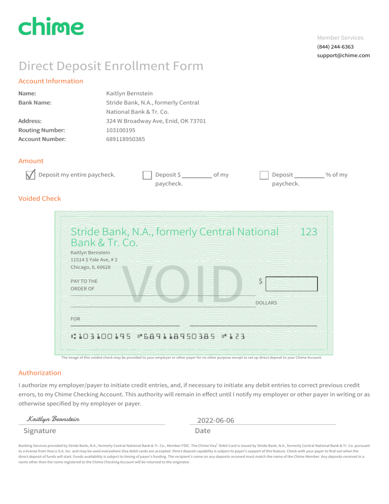 Chime bank direct deposit issues
