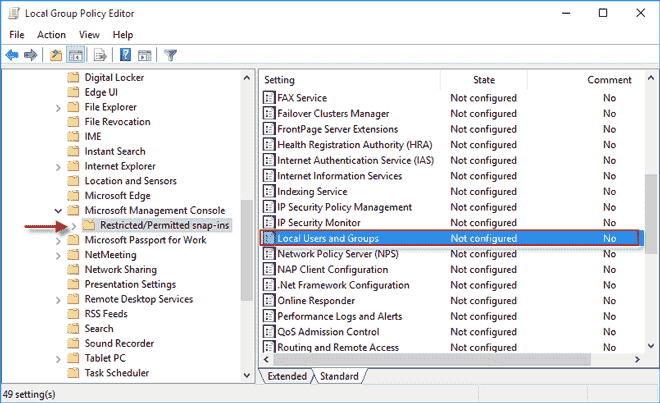 Local User Owner Local users and groups windows 10