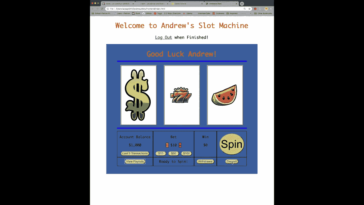 Text Based Slot Machine Program Slot machine simulation java program