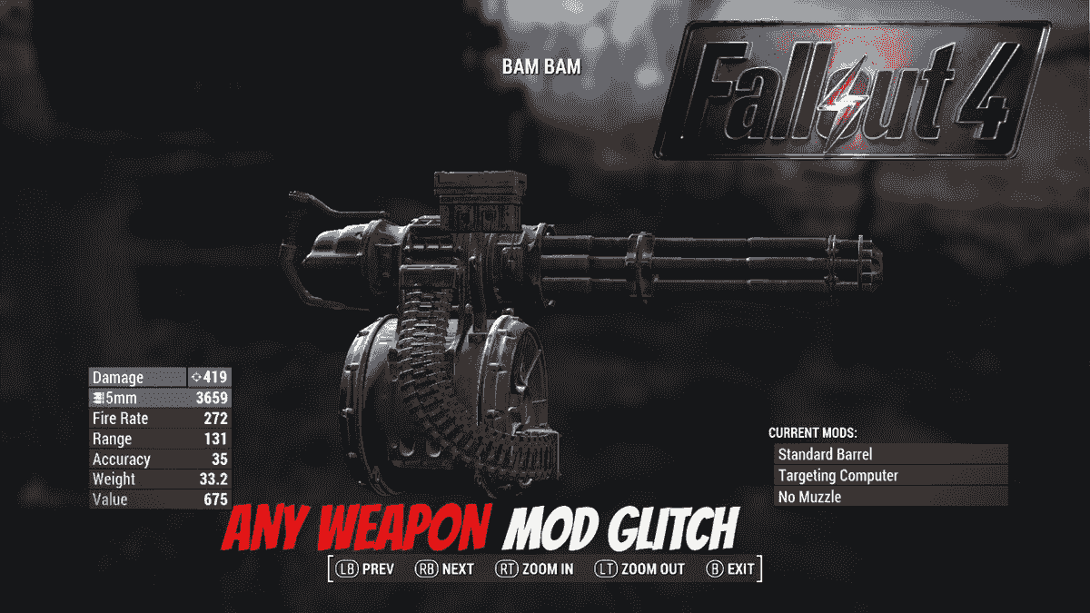 Fo4 Mod Cod Fo4 any mod any weapon