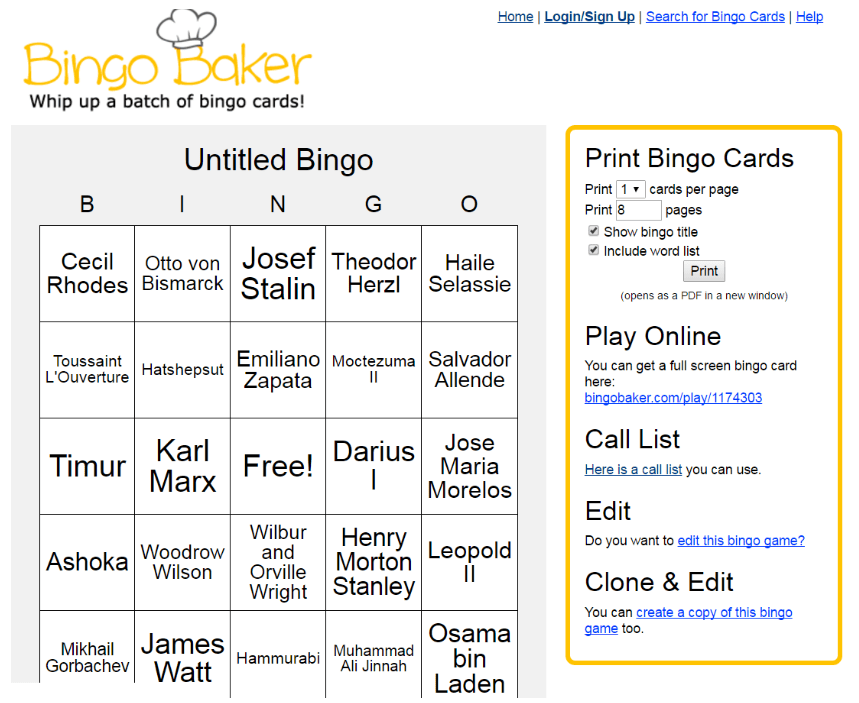 Beginning of year classroom bingo