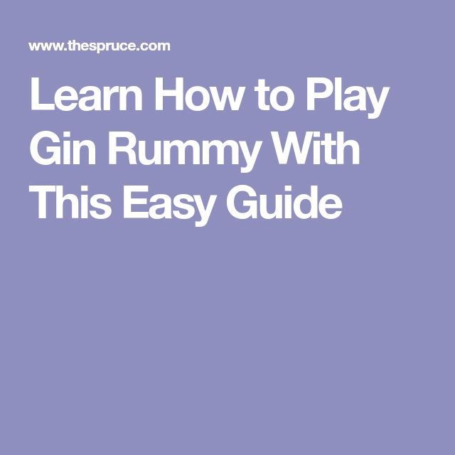 Rules of gin card game