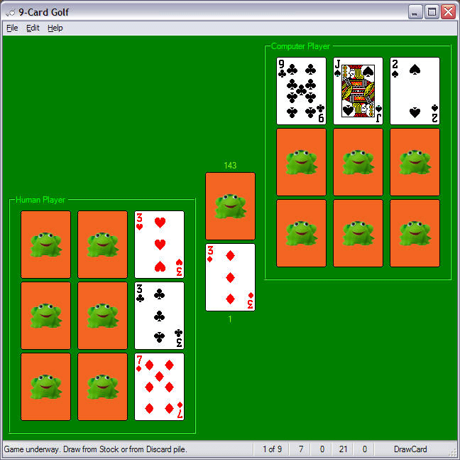 Card game golf 9 cards