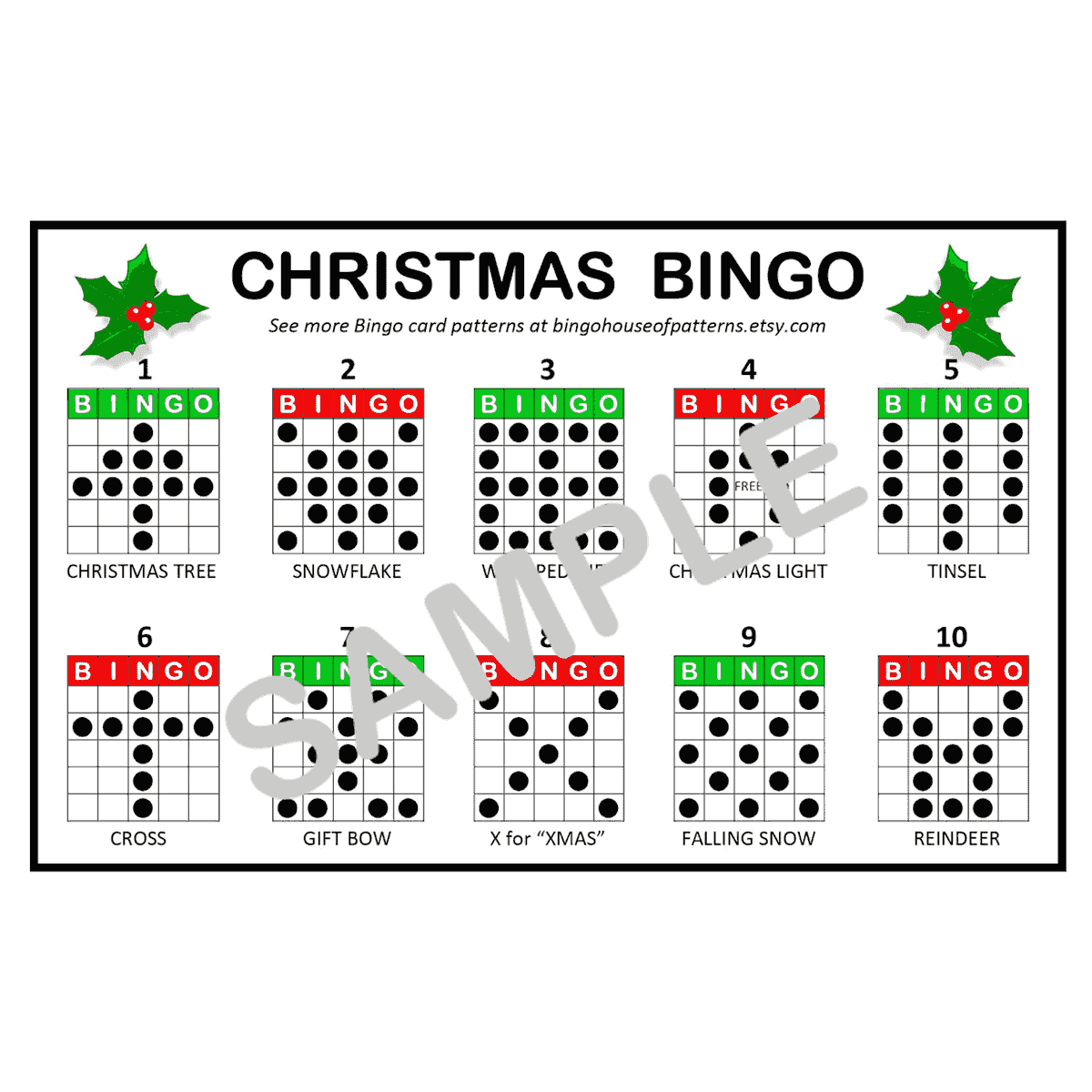Free printable christmas bingo cards for 20