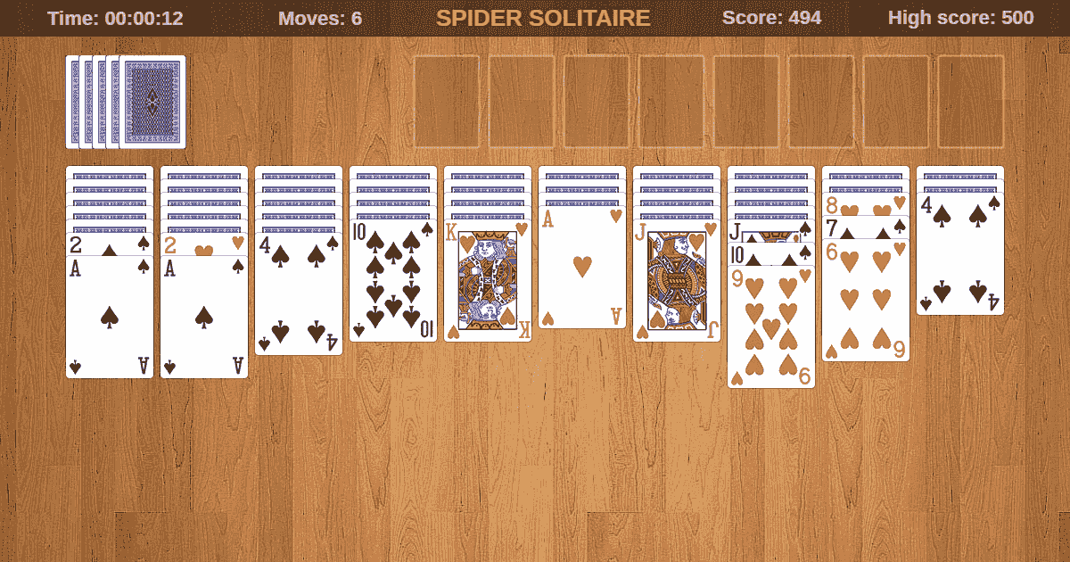 Play spider solitaire game online