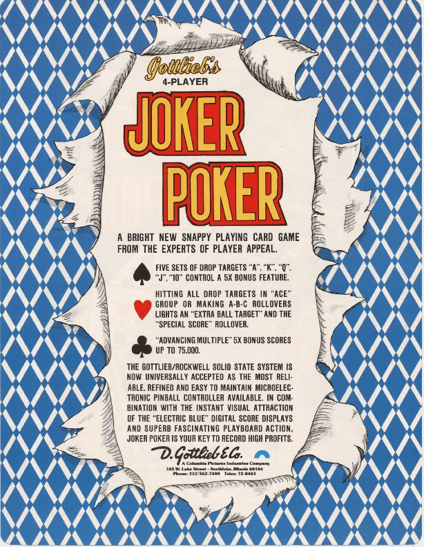 Gottlieb joker poker manual