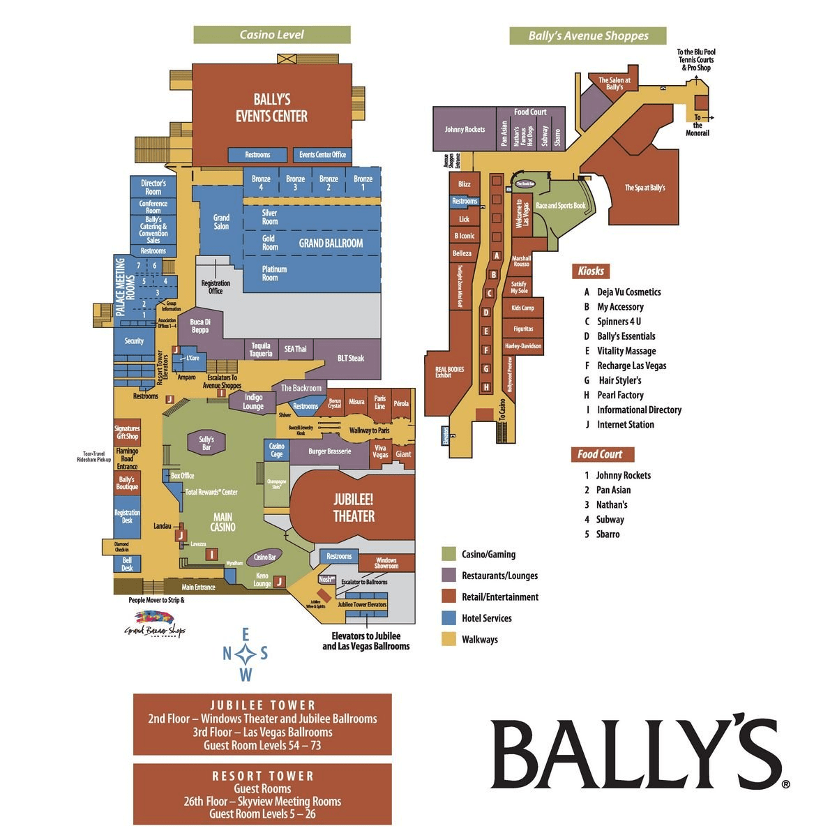 Bally's atlantic city casino floor map