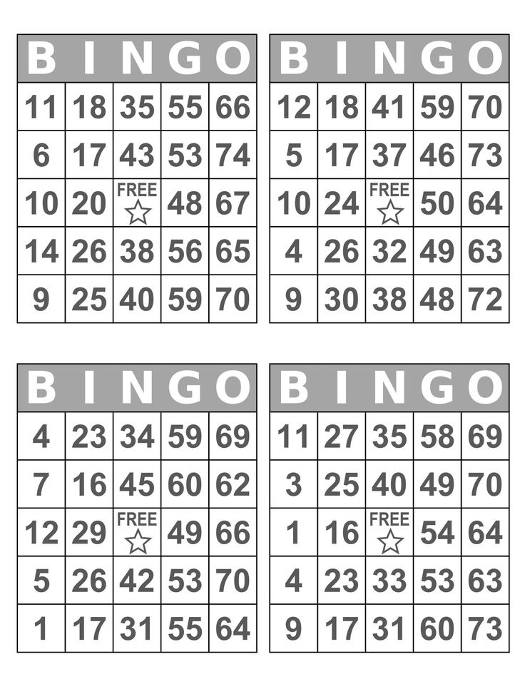 Printable number bingo cards 1 75