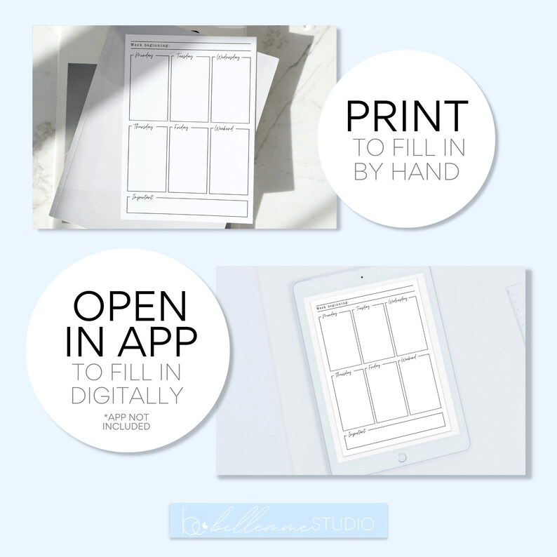 Printable weekly work schedule template