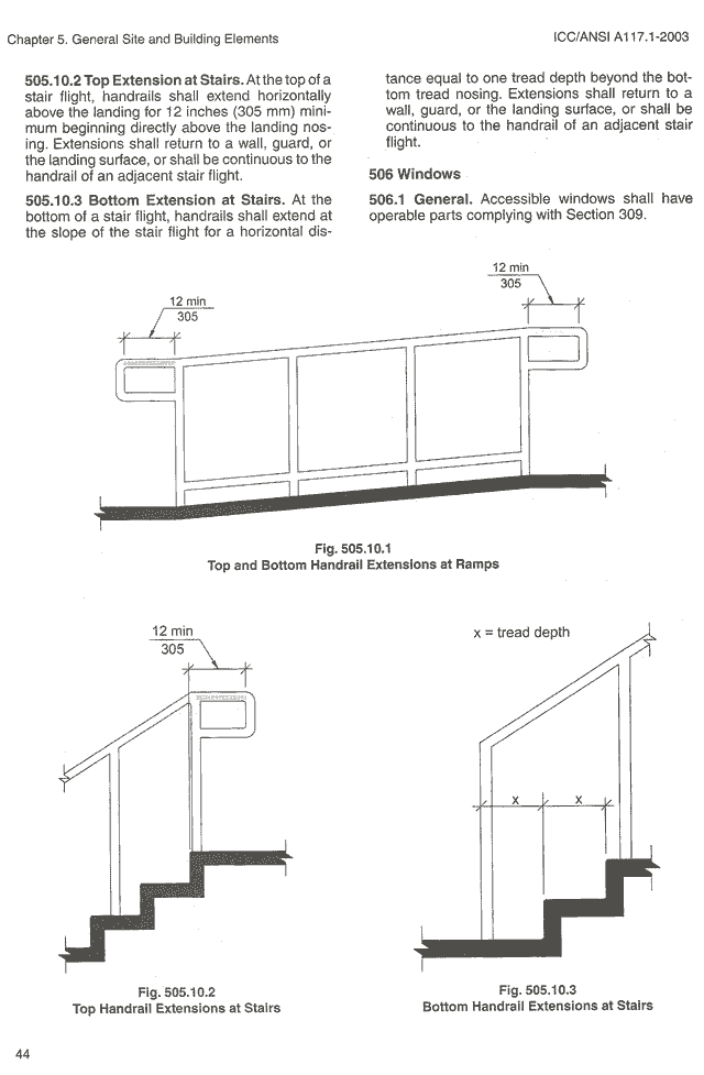 Handicap railing height