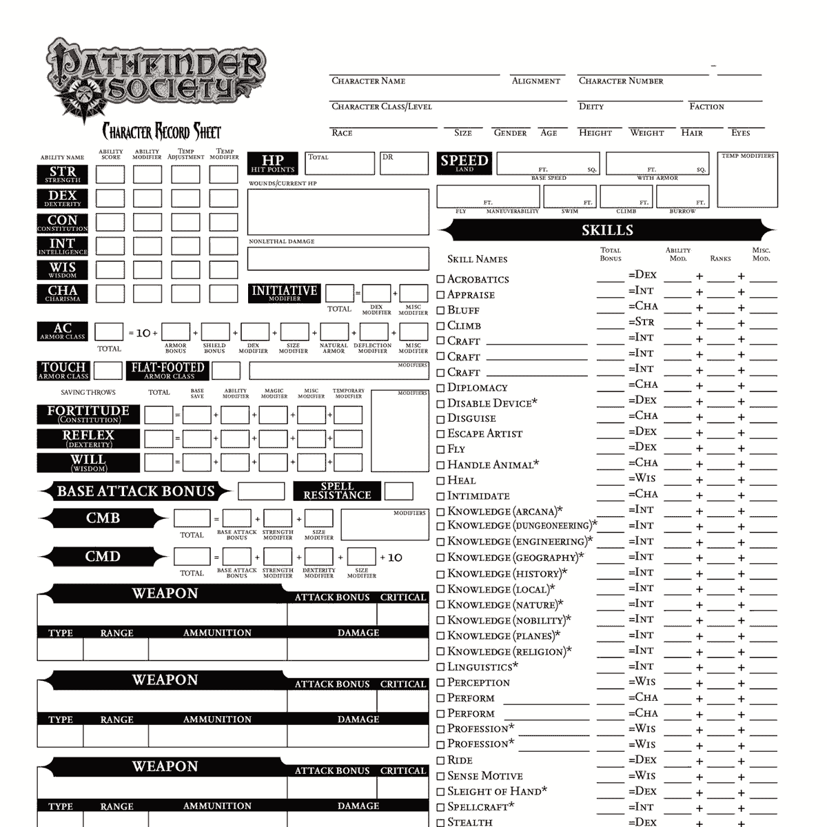 Shadowrun 3rd edition character sheet pdf download