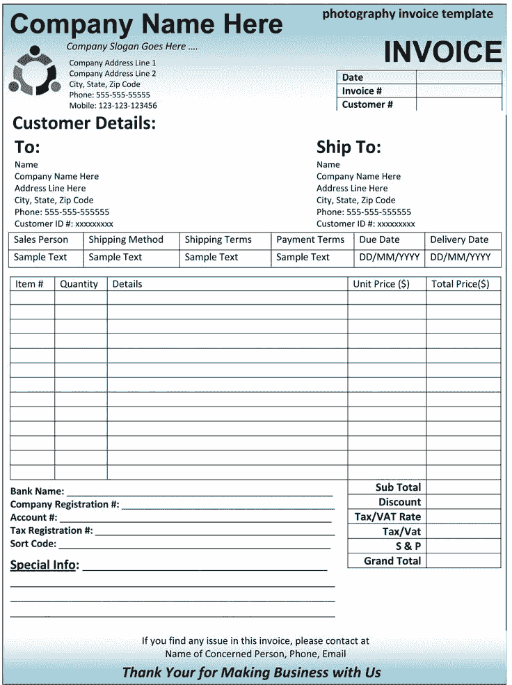 Free business invoice template