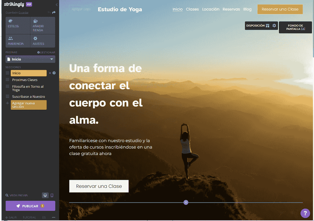 Editor de sitios web sorprendente
