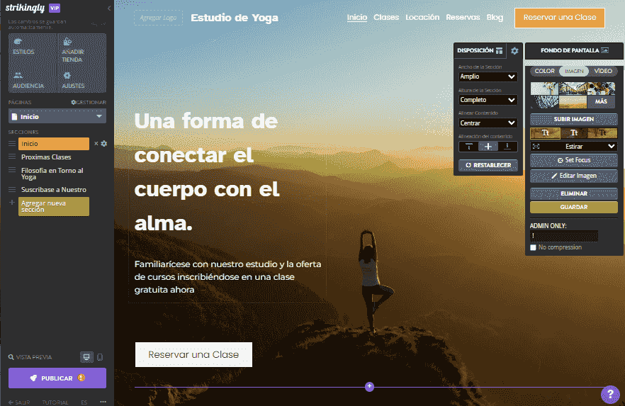 Editor de sitios web sorprendente