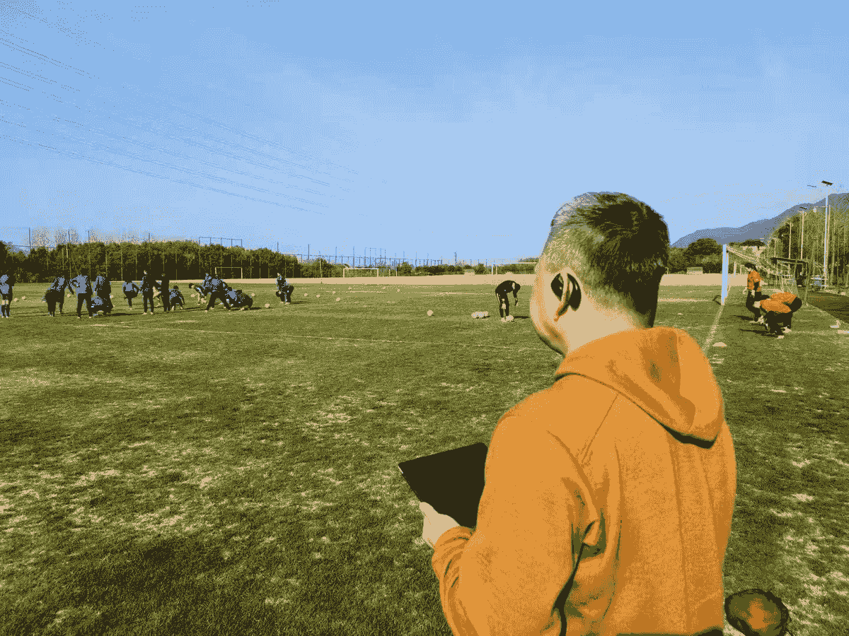 Innovative football tracking system featuring smart football technology and football player trackers.