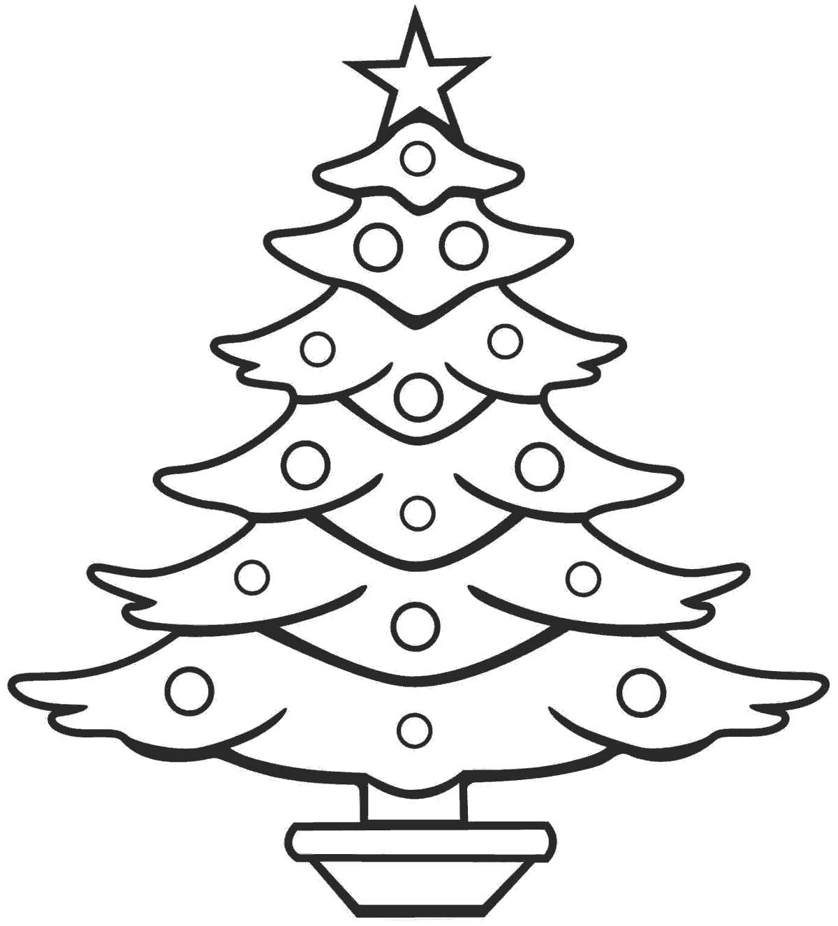 Coloring pages for kids christmas tree