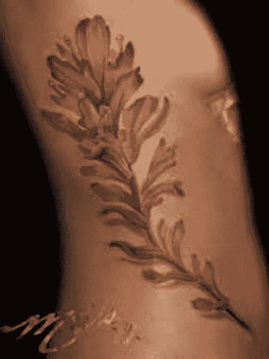 Lace and indian paintbrush tattoo