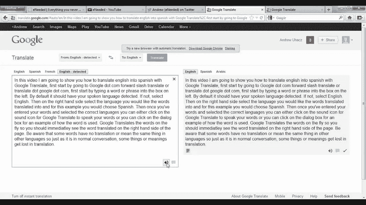 Google translate spanish to english voice to text