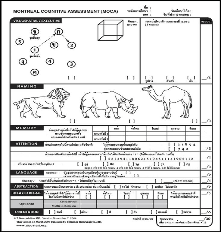 Moca Blind Scoring Guidelines