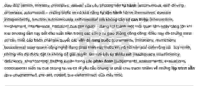 The Ethics of Driverless CarsAnswers with location - Đề luyện IELTS READING