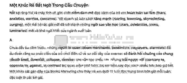 Twist in the Tale Answers with location - Đề thi thật IELTS READING