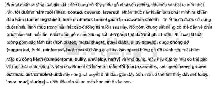 Tunnelling under the Thames Answers with location - Đề thi thật IELTS READING