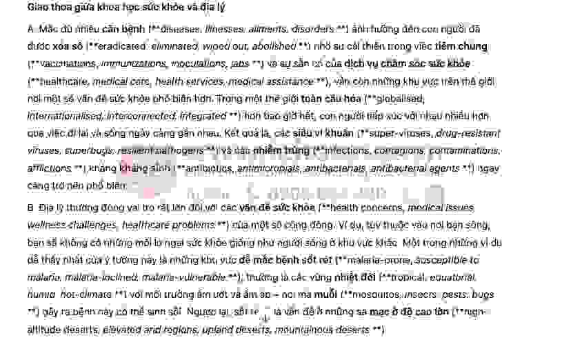 The Intersection of Health Sciences and Geography - Đề thi thật IELTS READING