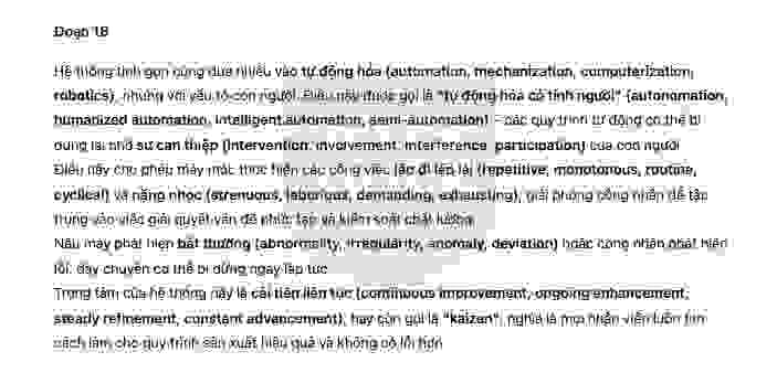 🔥Lean Production Innovation – in manufacturing systems Answers with location - Đề luyện IELTS READING- Làm bài online format computer-based, kèm đáp án, dịch & giải thích từ vựng - cấu trúc ngữ pháp khó