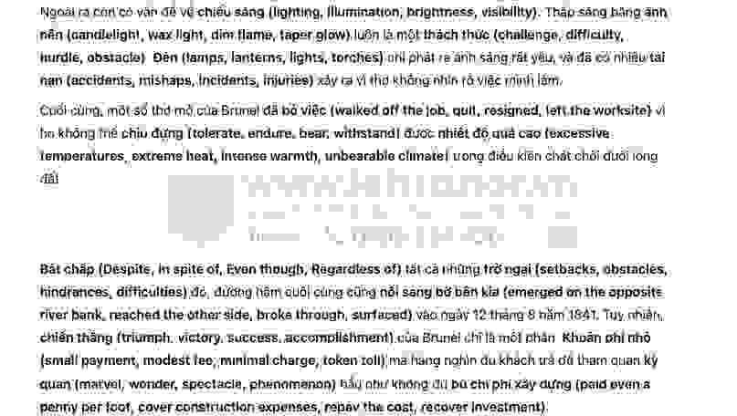 Tunnelling under the Thames Answers with location - Đề thi thật IELTS READING