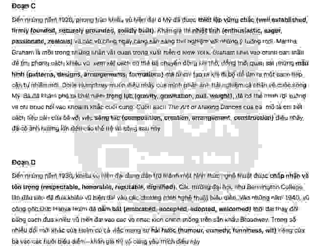 🔥THE HISTORY OF MODERN AMERICAN DANCE (history of ballet dance) Answers with location - Đề thi thật IELTS READING- Làm bài online format computer-based, kèm đáp án, dịch & giải thích từ vựng - cấu trúc ngữ pháp khó