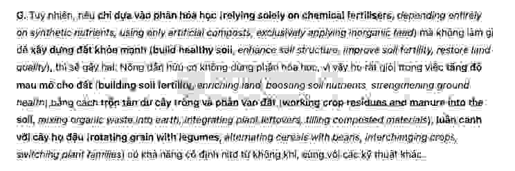 Organic farming and fertilisers - Đề thi thật IELTS READING