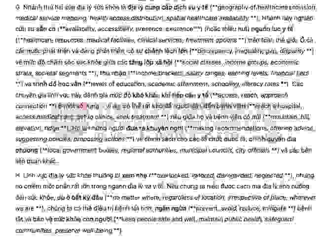 The Intersection of Health Sciences and Geography - Đề thi thật IELTS READING