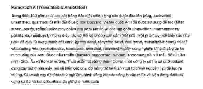 🔥Green virtues of green sand - Revolution in glass recycling could help keep water clean Answers with location - Đề luyện IELTS READING
