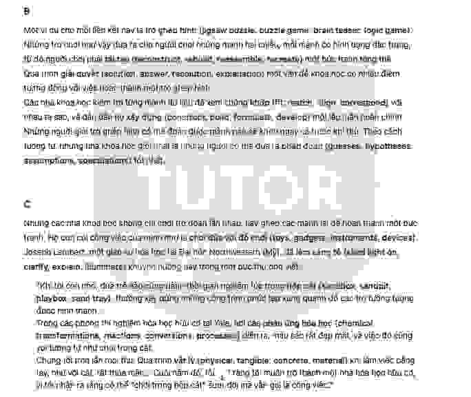 Playing with science Answers with location - Đề thi thật IELTS READING