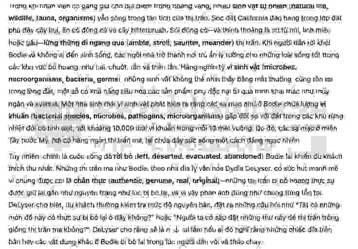🔥Bodie - America’s most famous ghost town Answers with location - Đề thi thật IELTS READING- Làm bài online format computer-based, kèm đáp án, dịch & giải thích từ vựng - cấu trúc ngữ pháp khó