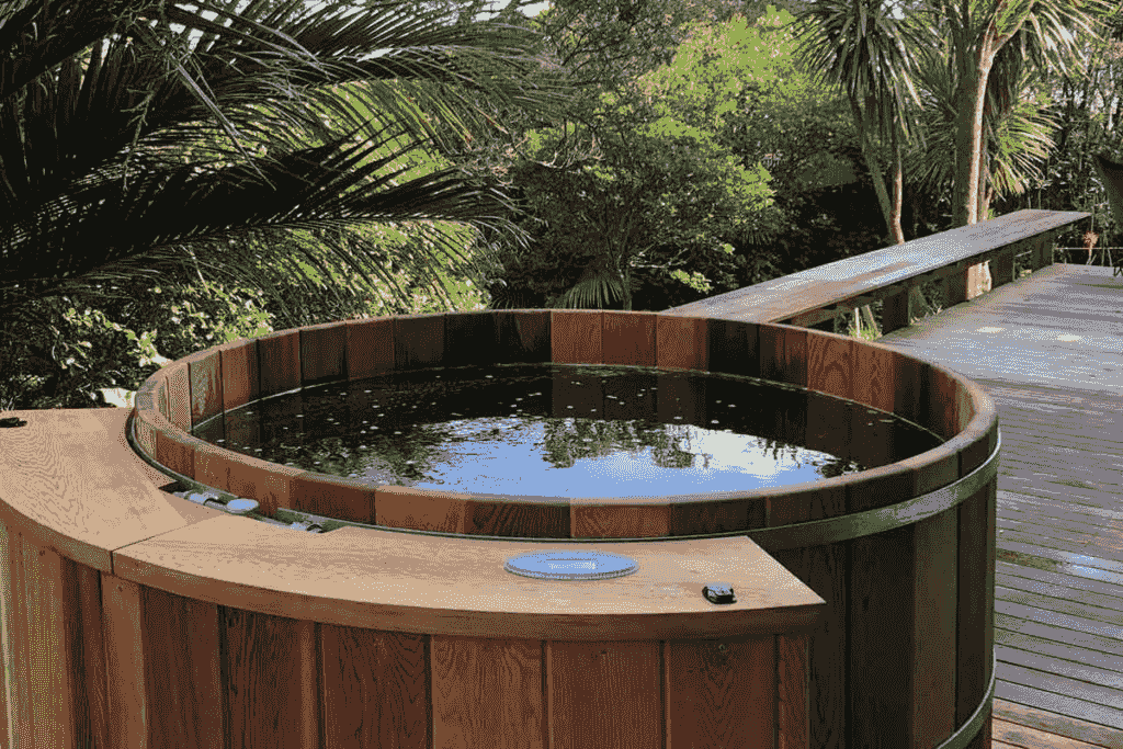 Plug and play hot tub under