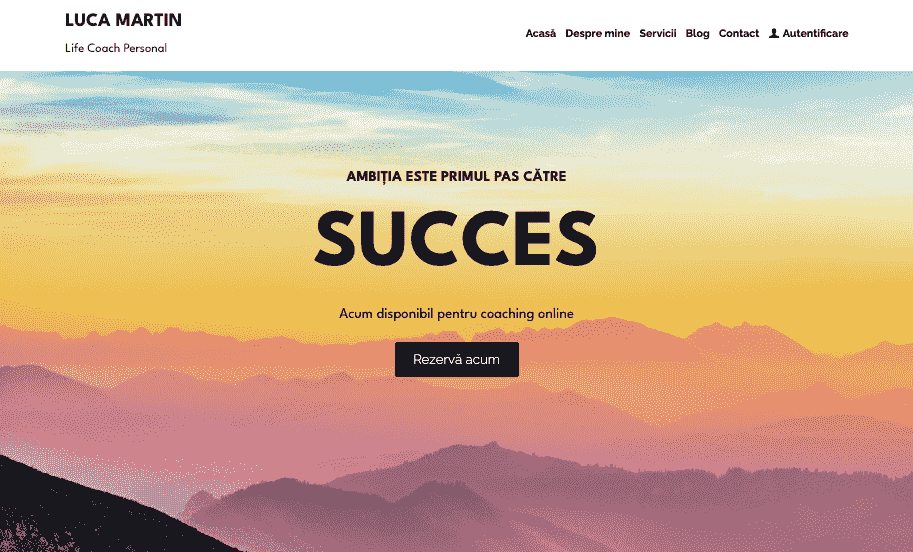 Șablon de life coach personal de la Strikingly
