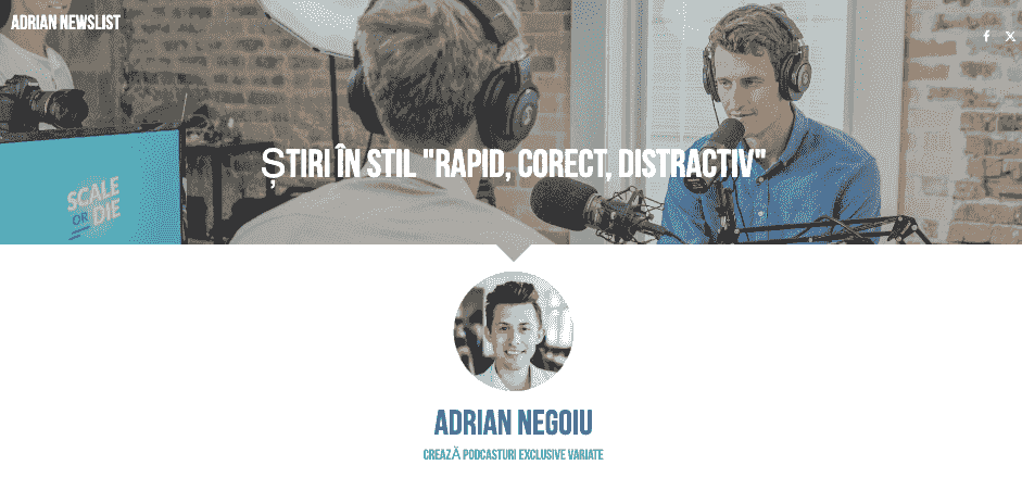 Șablon de podcasturi de la Strikingly