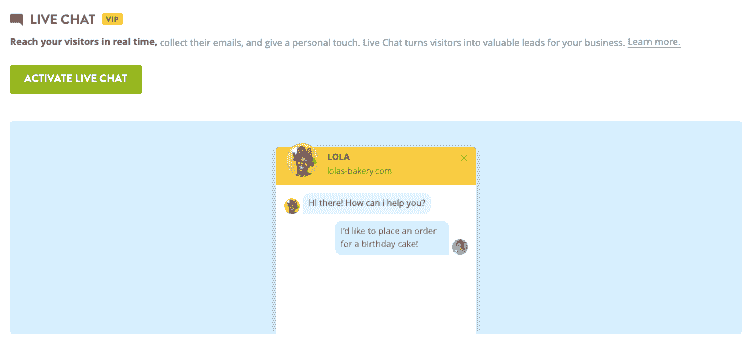 Strikinglyn LiveChat-ominaisuus