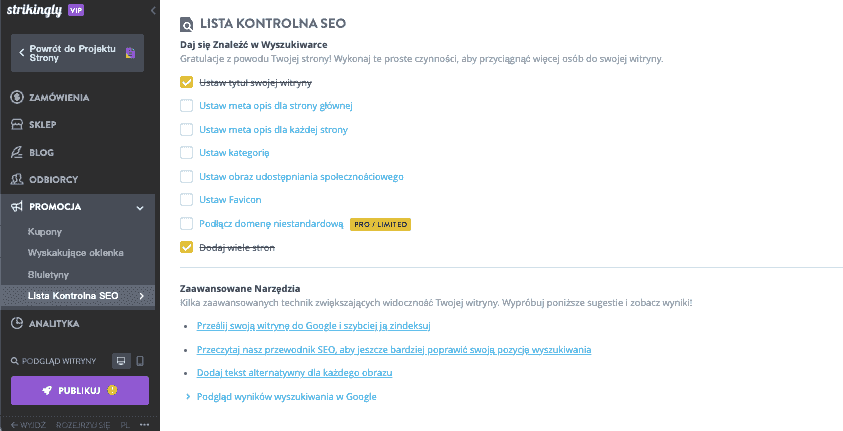 Jak korzystać z Strikingly dla swoich produktów z prywatną etykietą - Optymalizacja SEO